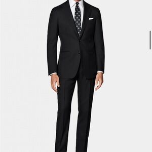Men’s BRAND NEW SUITSUPPLY Havana Black Suit Sz 44R, 38 Pants